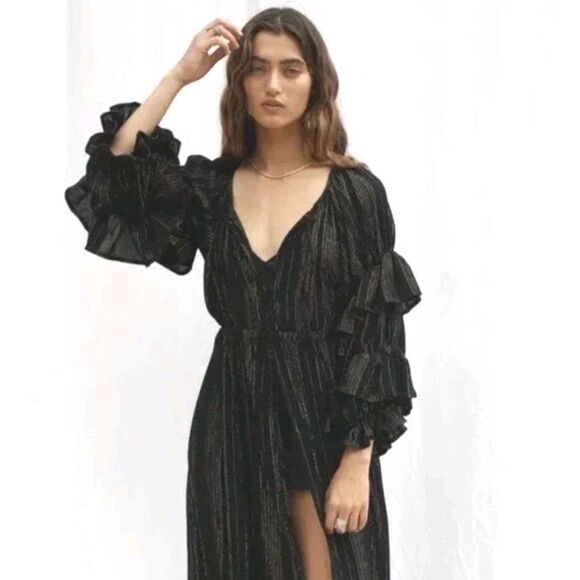 Jen’s Pirate Booty Revolution Kimono Electric Avenue Metallic Black Revolve M/L - Picture 2 of 11